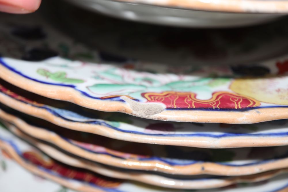 Seven Masons Ironstone plates and a dish